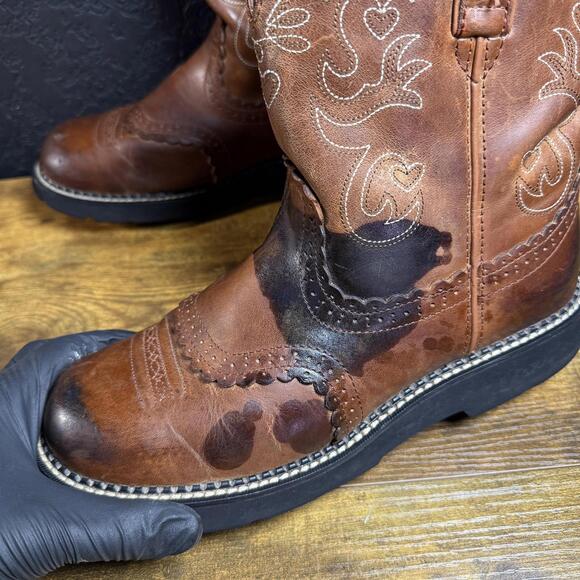 Ariat Fatbaby Boots Womens Size 11 B Brown Leather Western Mid Calf Cowboy - Picture 4 of 7